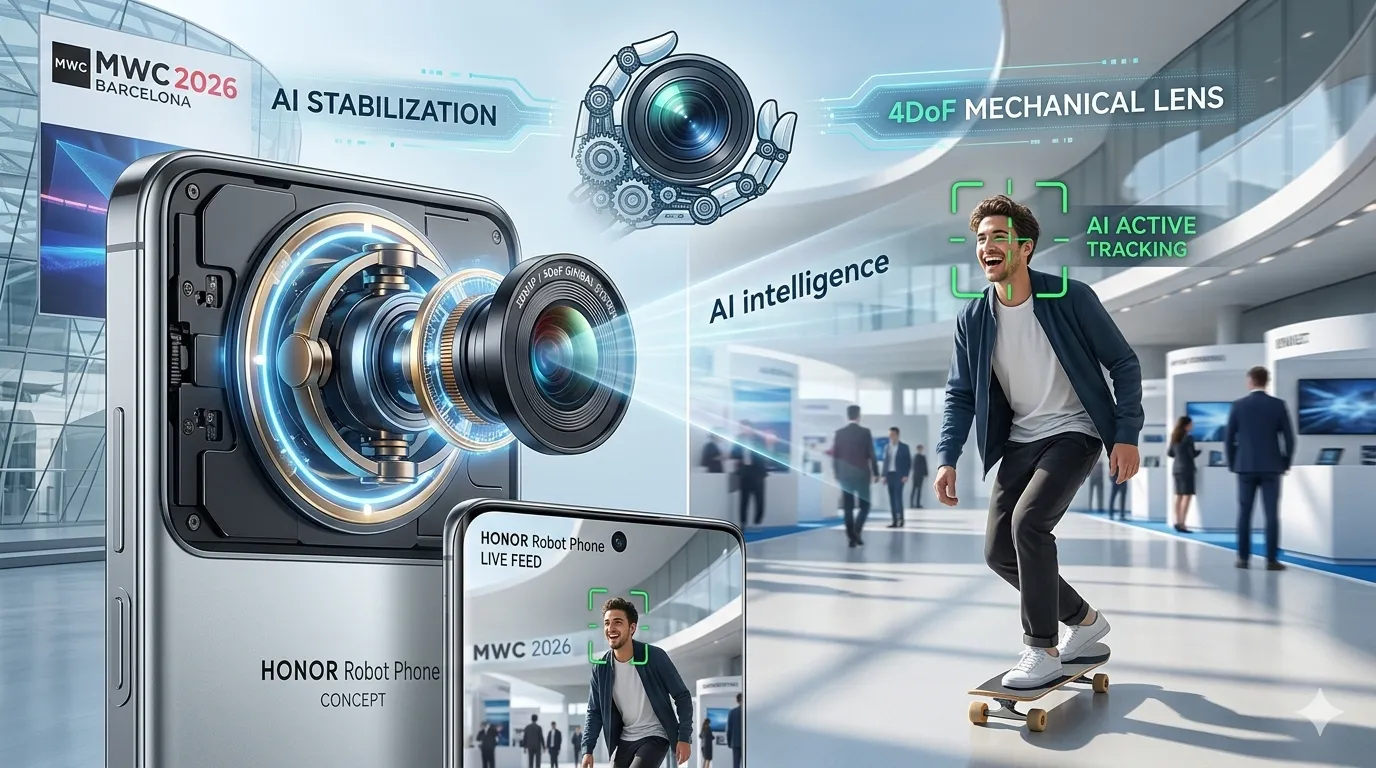 Honor Pamerkan Smartphone Berkonsep Robotik di MWC 2026, Kamera Bisa Bergerak Sendiri