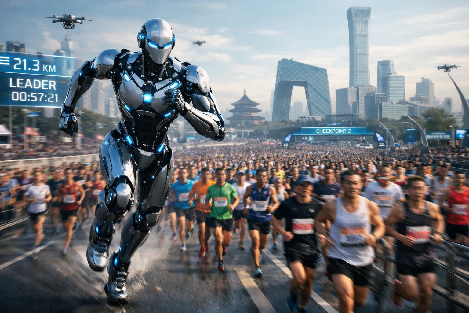 Robot China Kalahkan 12.000 Pelari Manusia di Half Marathon Beijing