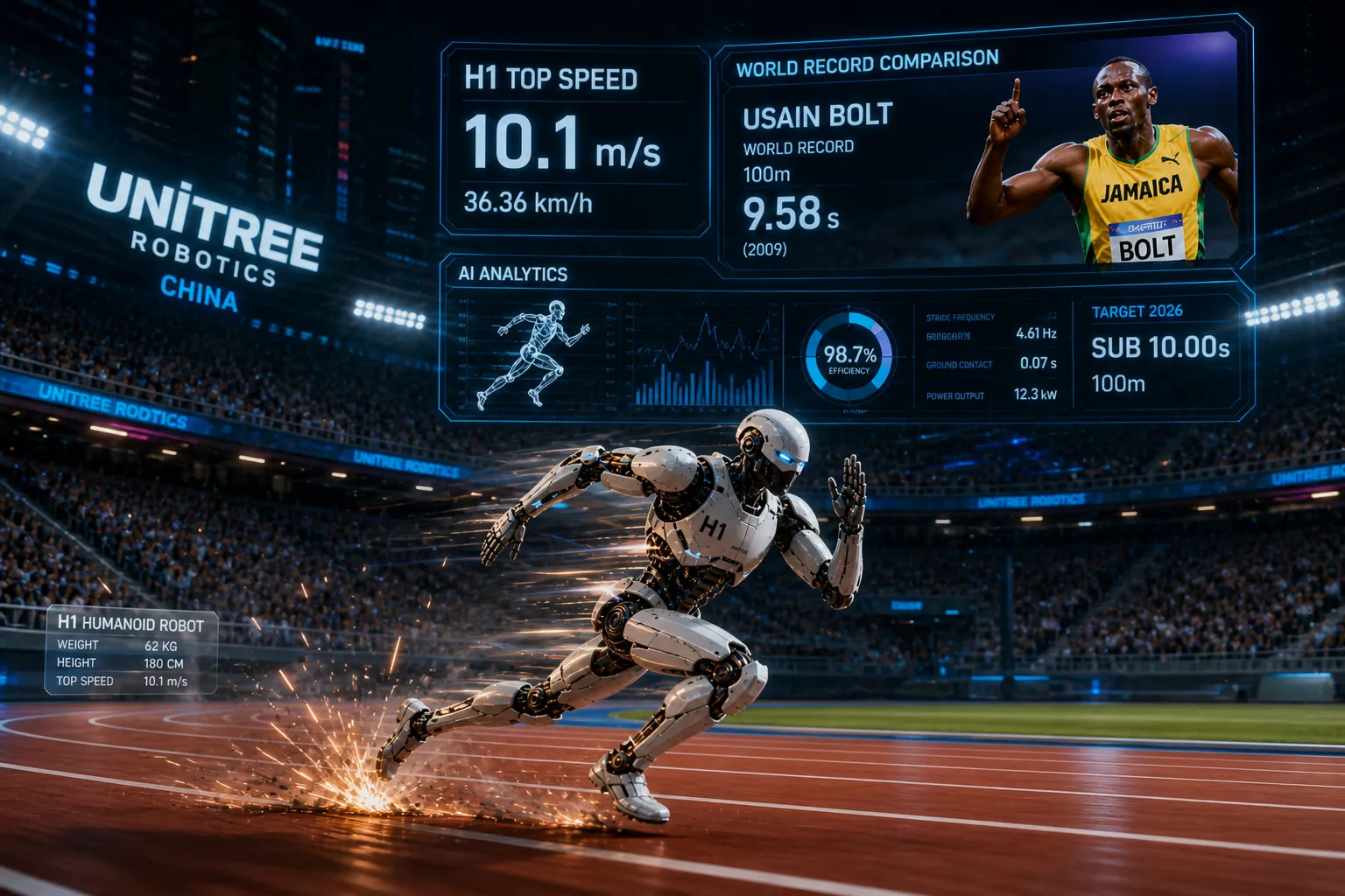 Robot Humanoid H1 China Hampir Samai Kecepatan Lari Usain Bolt