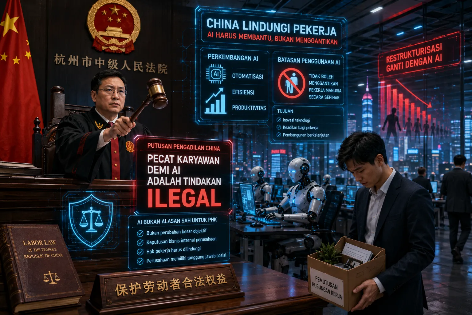 Gebrakan Baru di China, Pecat Karyawan Demi AI Kini Dianggap Ilegal