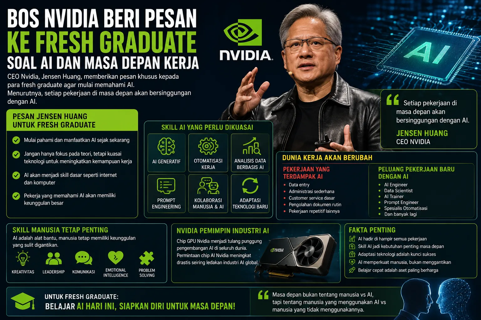 Bos Nvidia Beri Pesan untuk Fresh Graduate soal AI dan Masa Depan Kerja