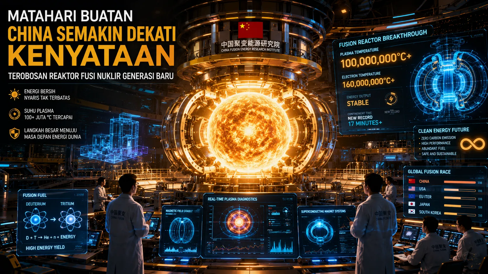 "Matahari Buatan" China Semakin Dekati Kenyataan, Harapan Energi Masa Depan Makin Nyata