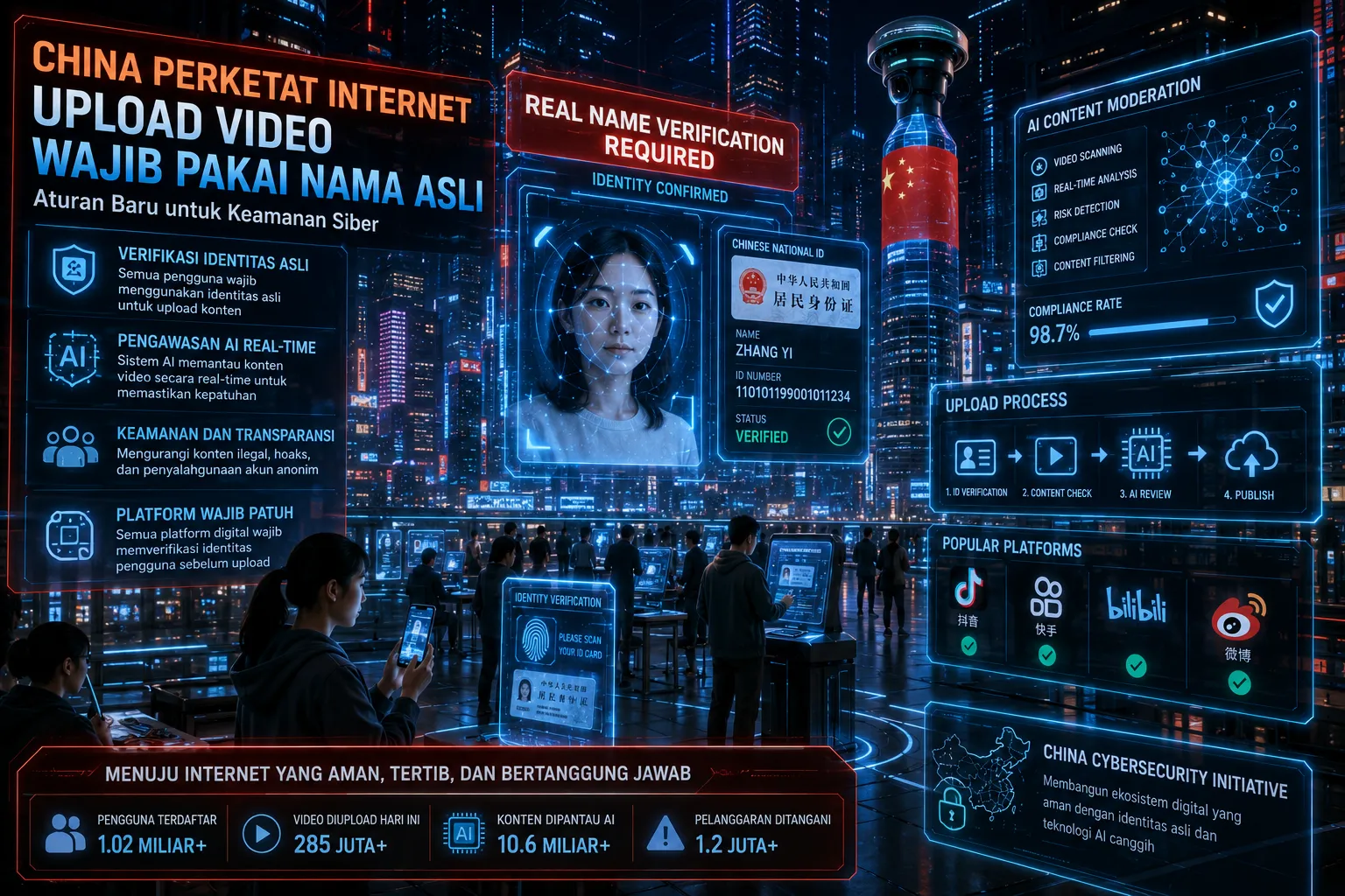 China Perketat Internet, Upload Video Kini Wajib Gunakan Nama Asli