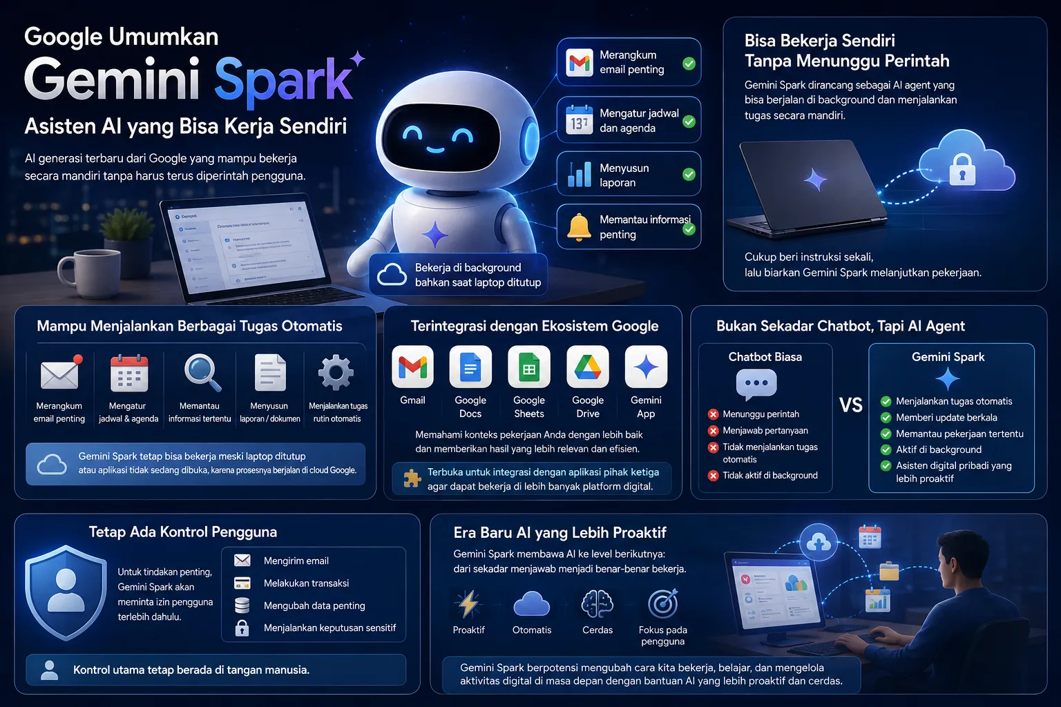 Google Umumkan Gemini Spark, AI Canggih yang Bisa Bekerja Sendiri di Belakang Layar